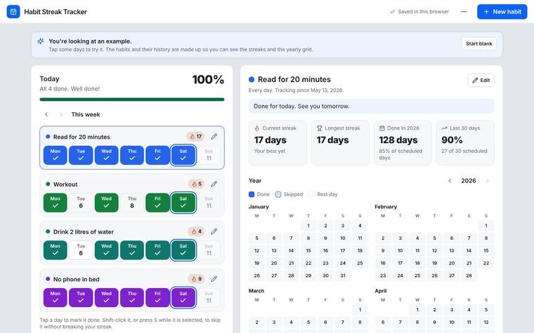 Preview of Habit Streak Tracker