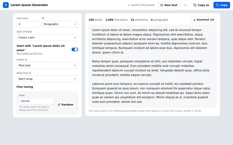 Preview of Lorem Ipsum Generator