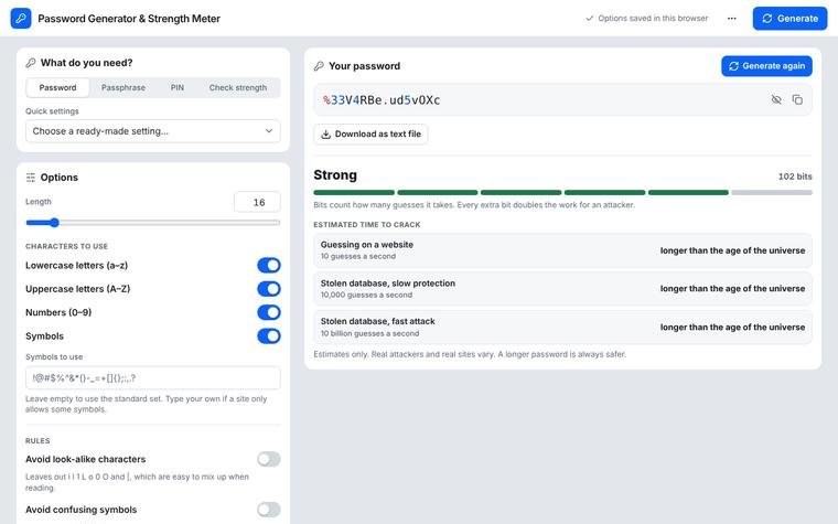 Preview of Password Generator & Strength Meter