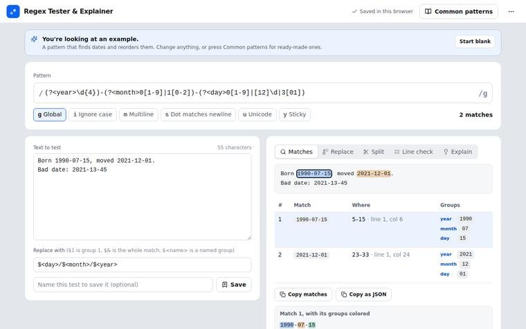 Preview of Regex Tester & Explainer