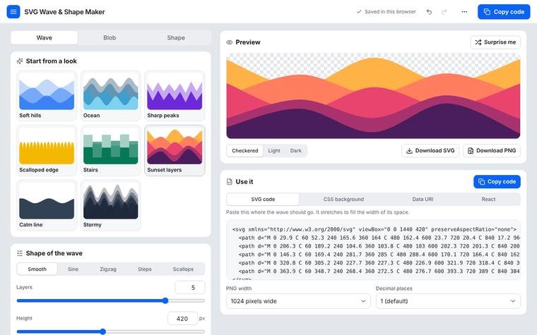 Preview of SVG Wave & Shape Maker